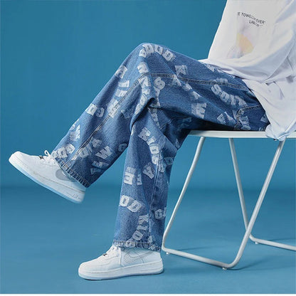 Pantalon Denim Large Homme Unisexe - Style Hip Hop Streetwear Premium