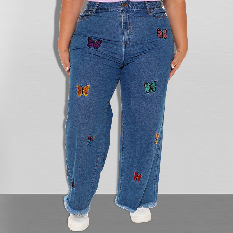 Jean Papillon Taille Haute Grande Taille – Denim Stretch Sculptant