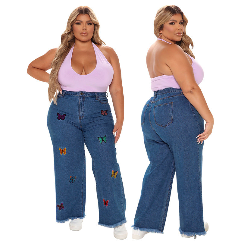 Jean Papillon Taille Haute Grande Taille – Denim Stretch Sculptant