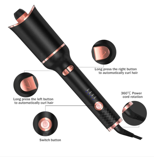 Fer à Boucler Automatique Professionnel - Technologie Ionique Anti-Frizz