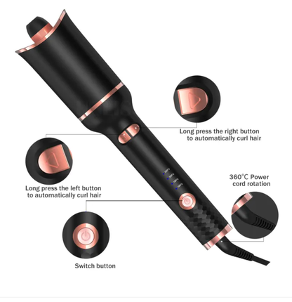 Fer à Boucler Automatique Professionnel - Technologie Ionique Anti-Frizz