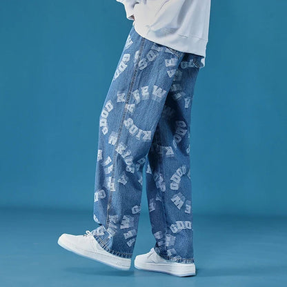 Pantalon Denim Large Homme Unisexe - Style Hip Hop Streetwear Premium