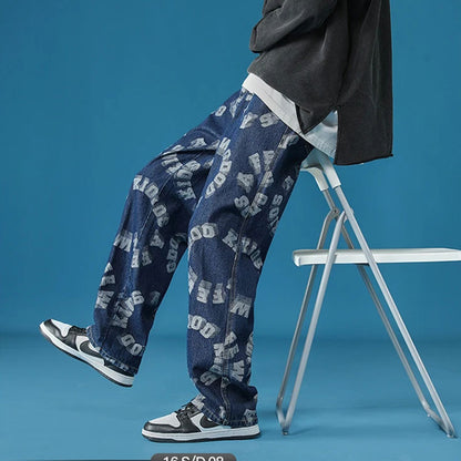 Pantalon Denim Large Homme Unisexe - Style Hip Hop Streetwear Premium