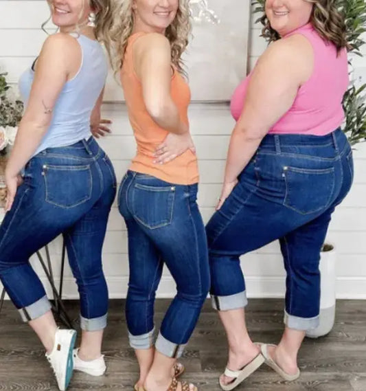 Capri Jean Bleu Taille Mi-Haute Haisley – Coupe Moderne Stretch