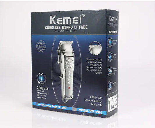 Tondeuse Cheveux Professionnelle Kemei Rechargeable - Coupe Précise Homme