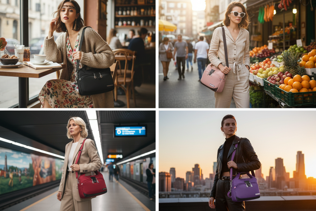 Sac Bandoulière Nylon Femme RFID Décontracté Chic Tout-en-Un PL971STORE