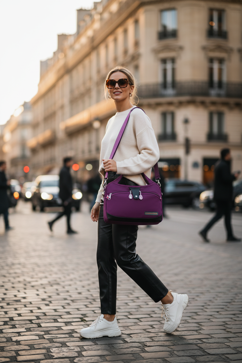 Sac Bandoulière Nylon Femme RFID Décontracté Chic Tout-en-Un PL971STORE