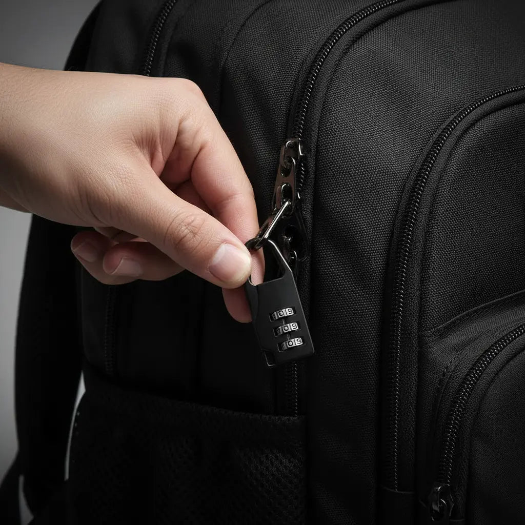 Fermeture à combinaison anti-vol du sac à dos ordinateur portable sécurisé