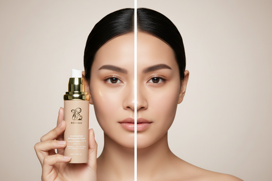 Avant-après fond de teint BOTAGUS - Efficacité 4-en-1 visible