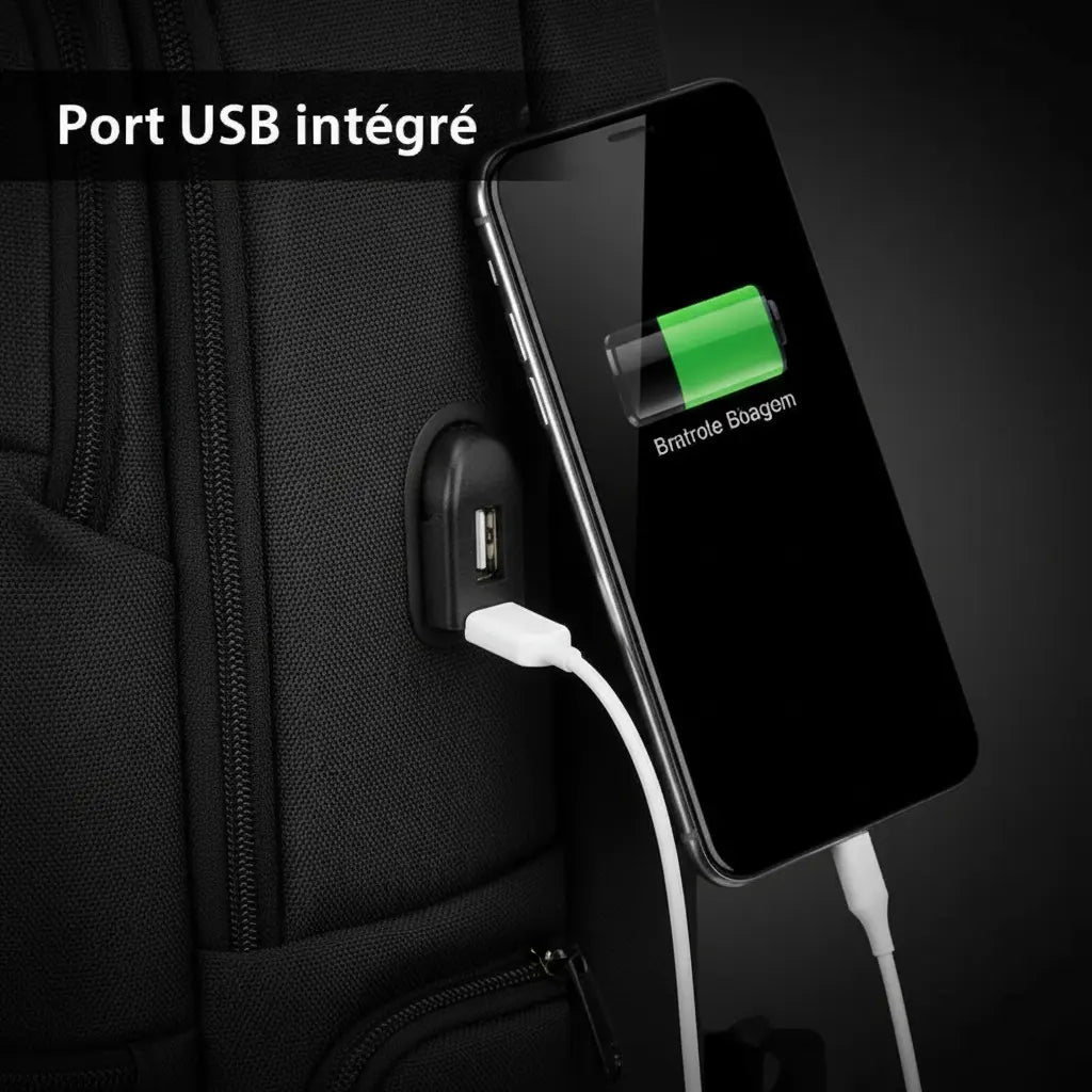 Port USB externe intégré du sac à dos ordinateur portable sécurisé